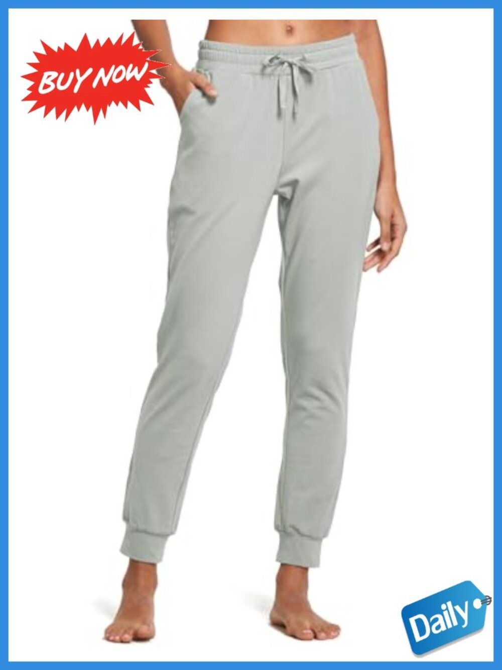Women's Cotton Joggers Tapered Sweatpants with Pockets Lounging